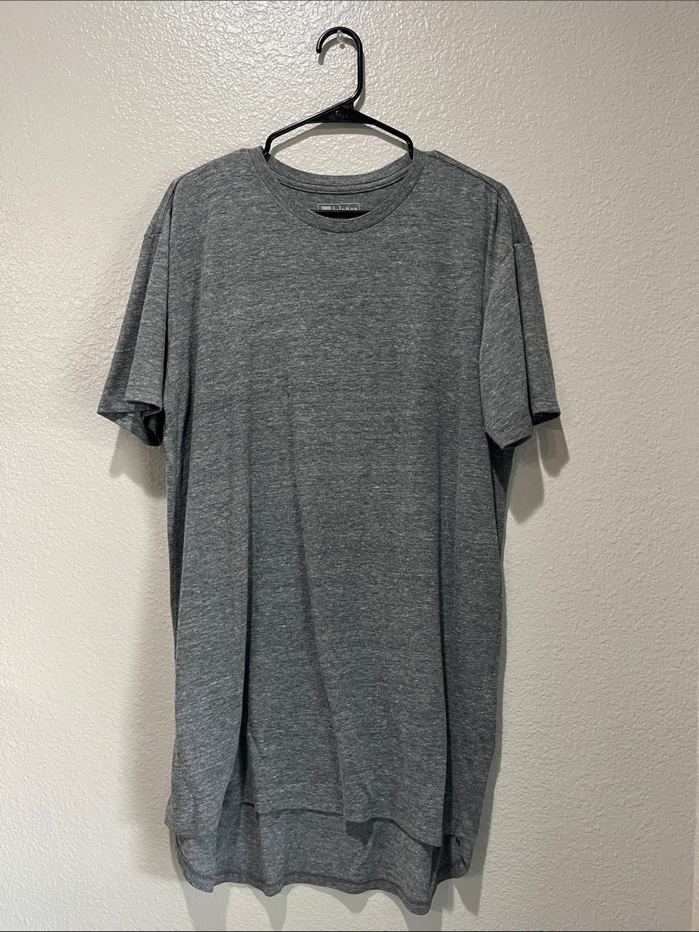 LuLaRoe Heather Gray Short Sleeve Crew  Tee Shirt Dress Sz L Casual